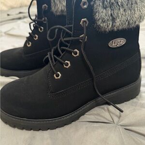 Lugz Women's Black Winter Boots with Fur Trim